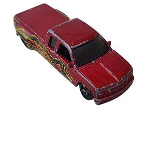 2003 Hot Wheels T-Wrecks Customized Chevy C3500 Pickup Truck Red Dinosaur Bones